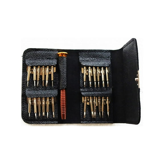 25 in 1 Screwdriver Set Precision Repair Tool Kits with Black Leather Bag