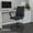Black/Black, variant on Merrick Lane Mid-Back Home Office Chair with Armrests, Height Adjustable Swivel Seat and Five Star Chrome Base, Gray Faux Leather