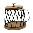 thumbnail image 3 of CoudarTitie Coffee Capsule Holder, Metal and Wood Basket for Use in Coffee Shop, Kitchen and Black, 3 of 9