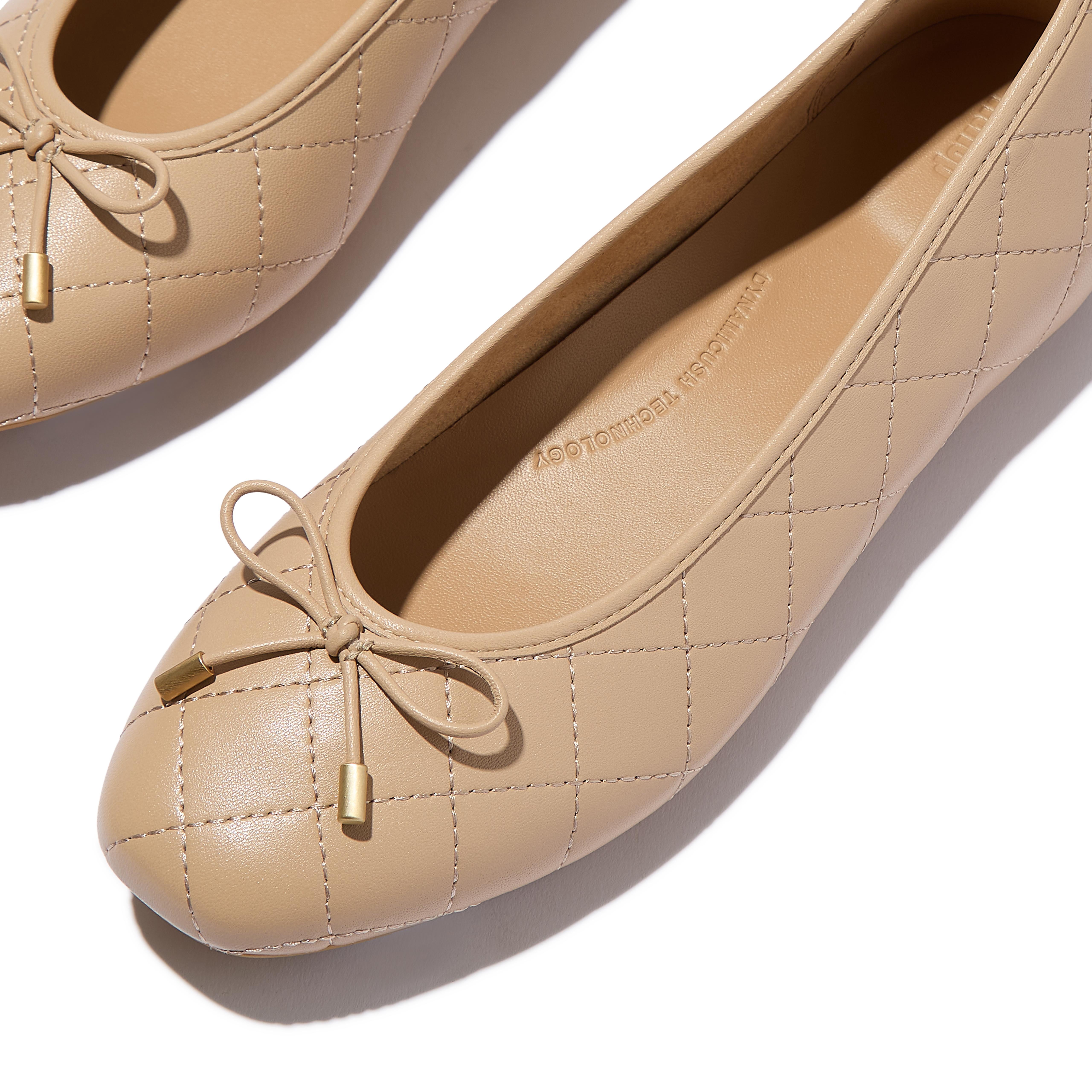 Fitflop Women's Delicato Bow Quilted-Leather Ballerina Flat