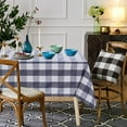 thumbnail image 2 of PinShang Buffalo Checkered Tablecloth, Wrinkle Resistant Heavy Weight Yarn Fabric Plaid Table Cover, for Kitchen Dinning Tabletop, Gray + White, 55"*70", 2 of 7