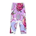 thumbnail image 3 of Lsque Dragon Fruit Print Women's Pajama Pants, Lounge Pant - Comfortable Home Wear,Elastic Waistband, Stylish Design-Large, 3 of 9