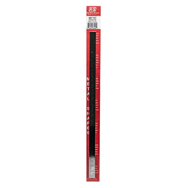Tira de acero inoxidable K&S de 30,48 cm de largo x 1,27 cm de ancho y 0,46 mm de grosor