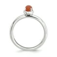thumbnail image 2 of 925 Argent Sterling Agate Rouge Bague Empilable Pierre Gemme Naturelle, 2 of 7