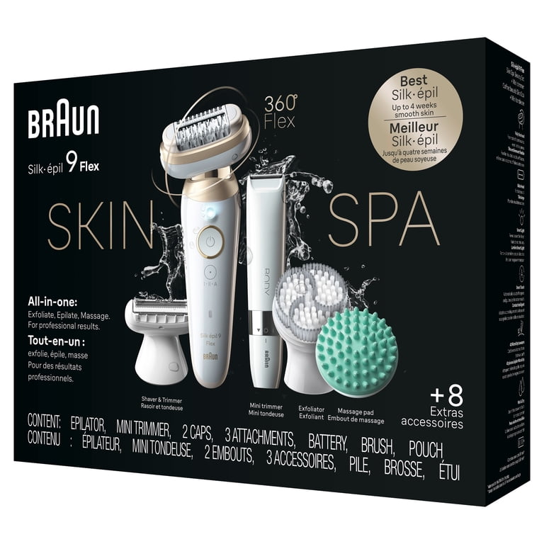 BRAUN series9 美品 Braun Silk-epil 9 Flex SkinSpa Epilator, 360 Flex, Wet & Dry