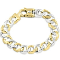 Pompeii Men's Solid Cuban 14k Gold (70grams) or Platinum (112gram) Two Tone 13mm Bracelet