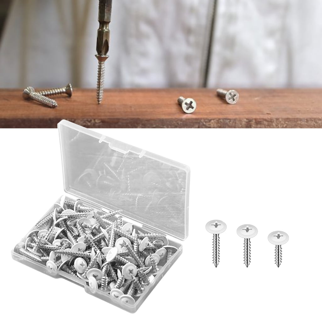 White Wood Screws 120pcs Trusses Head for Furniture Assembly Daily Use