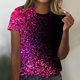 thumbnail image 4 of Tops de Algodón para Mujeres Impreso Cuello Redondo Mangas Cortas Casual, Camiseta para el Hogar Y el Uso Diario, 4 of 4