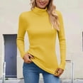 thumbnail image 4 of Pullover Sweaters for Women 2025 Long Sleeve Turtleneck Plain Basic Ribbed Knit Sweater Jumper Tops Fall Winter Outfits, 4 of 6