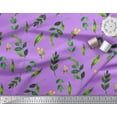 thumbnail image 2 of Soimoi Purple Cotton Duck Fabric Leaf Leaves Print Fabric by the Yard 44 Inch Wide, 2 of 3