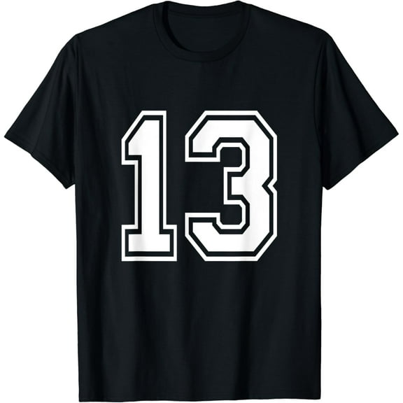 t-shirt Number 13 Varsity Sports Team Jersey 13th Birthday 13 Years t-shirt mens t shirt，black，women，funny，misfits，men，journey
