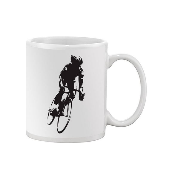 Black Cyclist Silhouette . Mug Unisex's -Image by Shutterstock