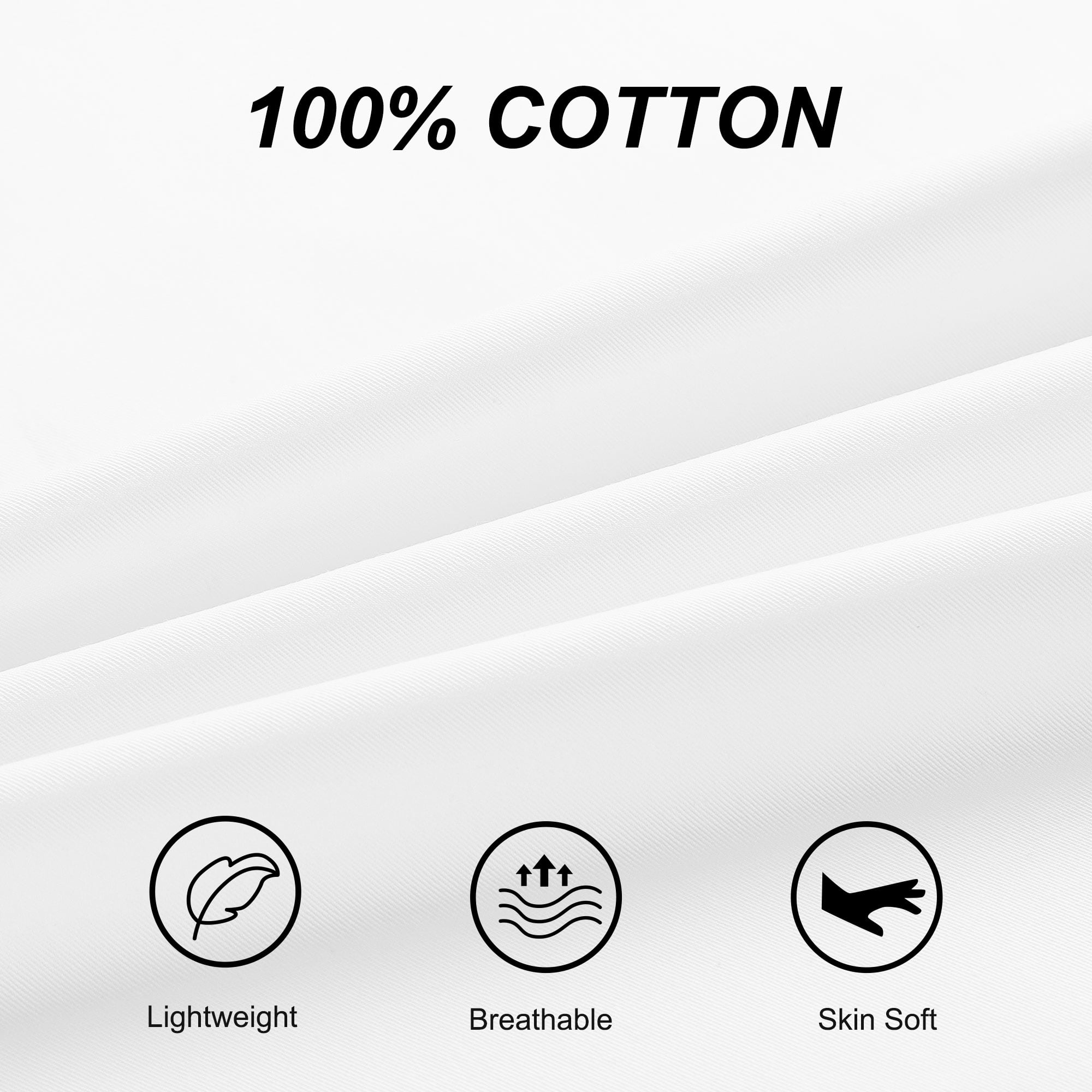 PiccoCasa Zippered Body Pillow Cover Egyptian Cotton Pillowcases, Jumbo White