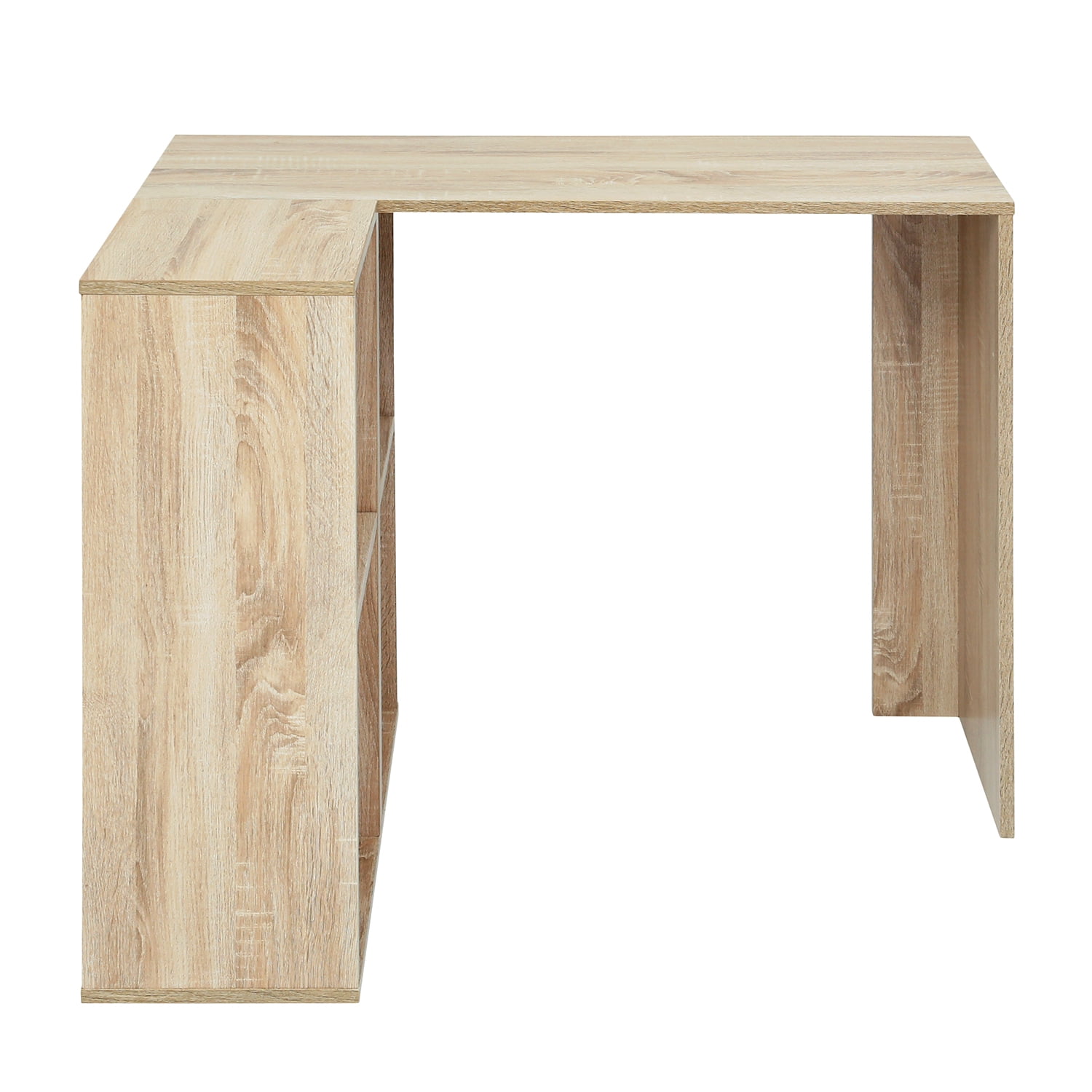Kepooman L-shaped Computer Desk, Wooden Desk Corner Computer Desk With Two Open Shelves for Company Office, Home Office, Wood Color Kepooman L-shaped Computer Desk, Wooden Desk Corner Computer Desk With Two Open Shelves for Company Office, Home Office, Wood Color