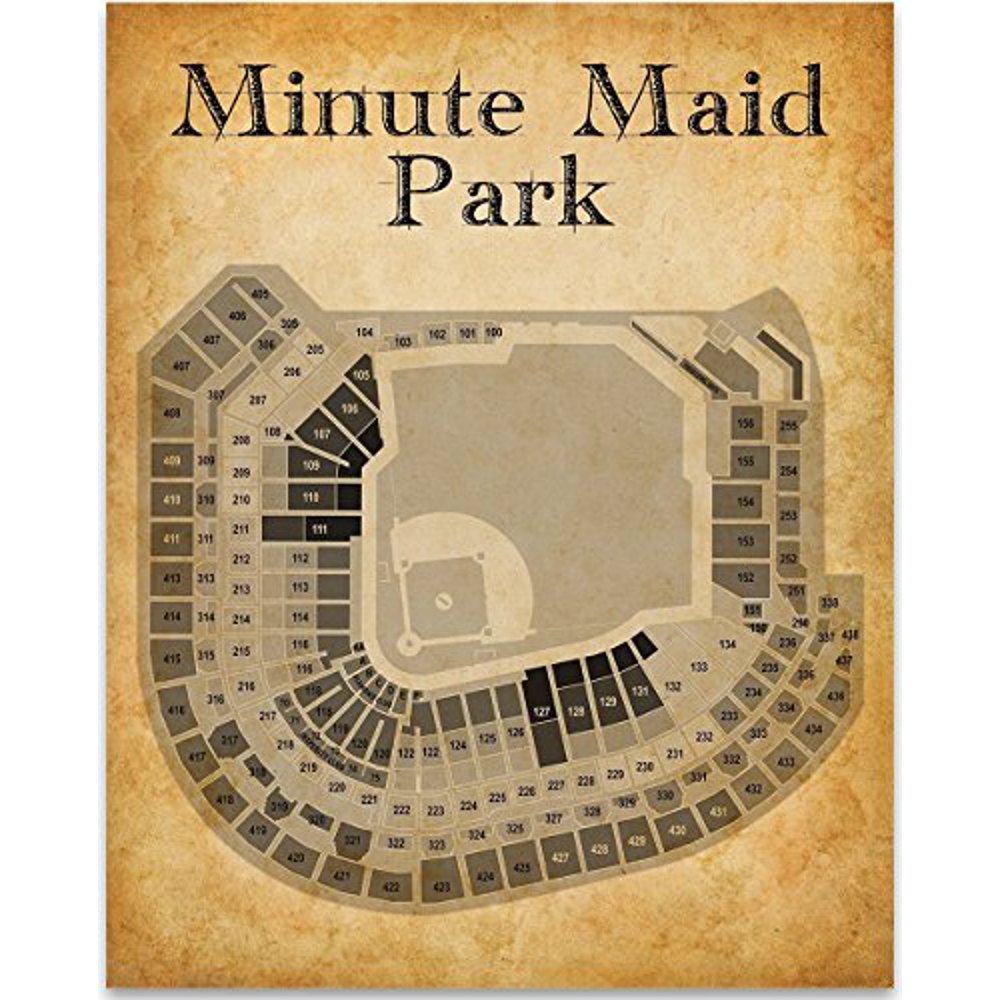 Houston Minute Maid Park Baseball Seating Chart Art Print 11x14