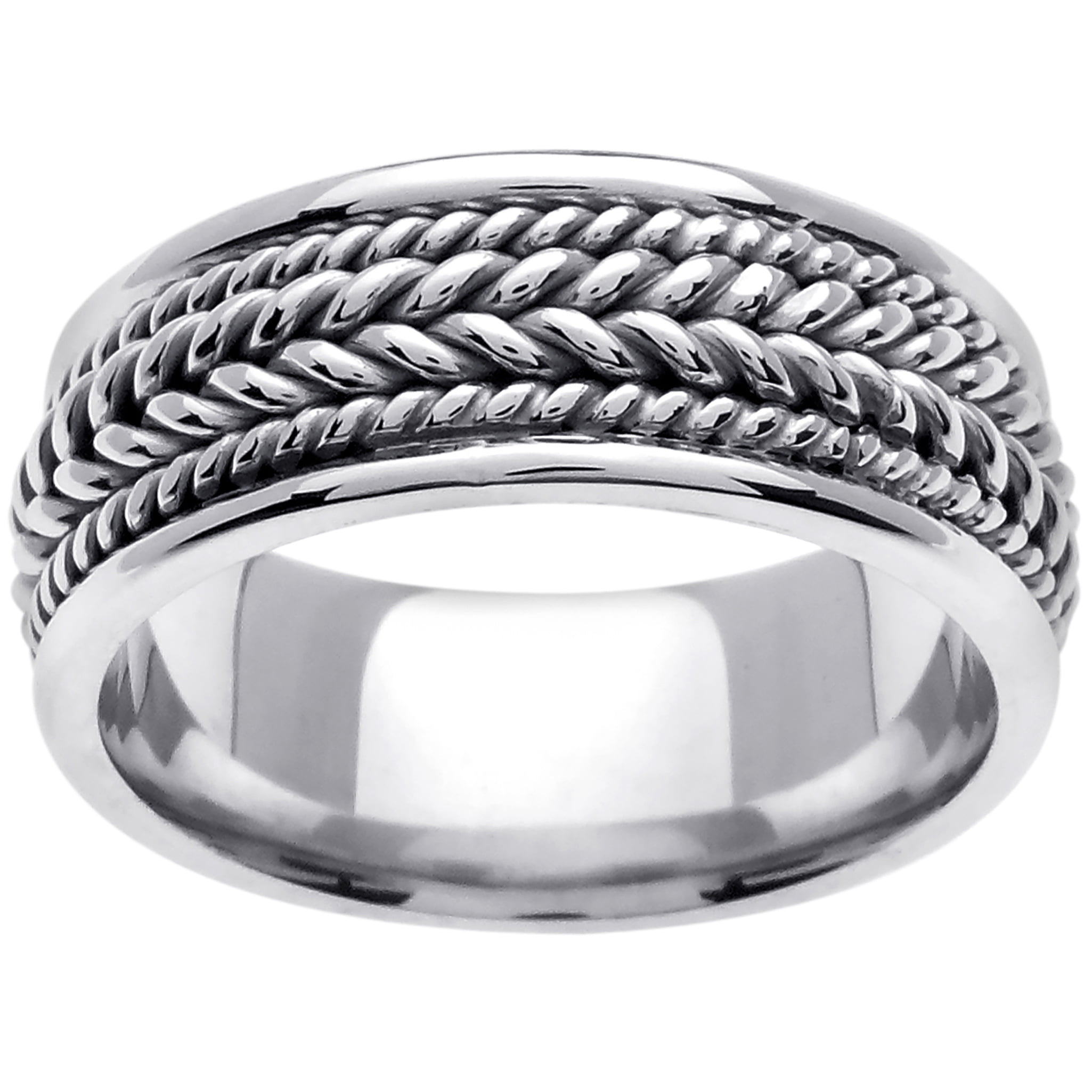 Wedding Rings Depot - Platinum Rope Edge Braid Handmade Comfort Fit ...