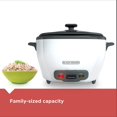 thumbnail image 3 of BLACK+DECKER 28-Cup Cooked/14-Cup Uncooked Rice Cooker and Food Steamer, White, RC5280, 3 of 7