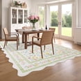 thumbnail image 2 of Scalloped Edge Floral Area Rug – Pastel Botanical Print, Vintage-Inspired Washable Carpet for Living Room, Bedroom, or Nursery, 2 of 11