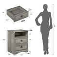 thumbnail image 5 of LGHM Nightstands Set of 2 with Charging Station & LED Light, Bedside Table with 2 Drawers for Bedroom, Living Room, Gray, 5 of 8
