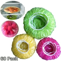 ACDANC 60 Pieces Elastic Food Bowl Storage Covers,Variety of 3 Translucent Stretchable Sizes Bowl Covers Dish Plate Plastic Covers,Alternative to foil,plastic wrap,BPA Free