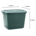 thumbnail image 2 of Rubbermaid 6 Pack Plastic Storage Bins & Lids, 18 Gal Tote Bins, Green, 2 of 9