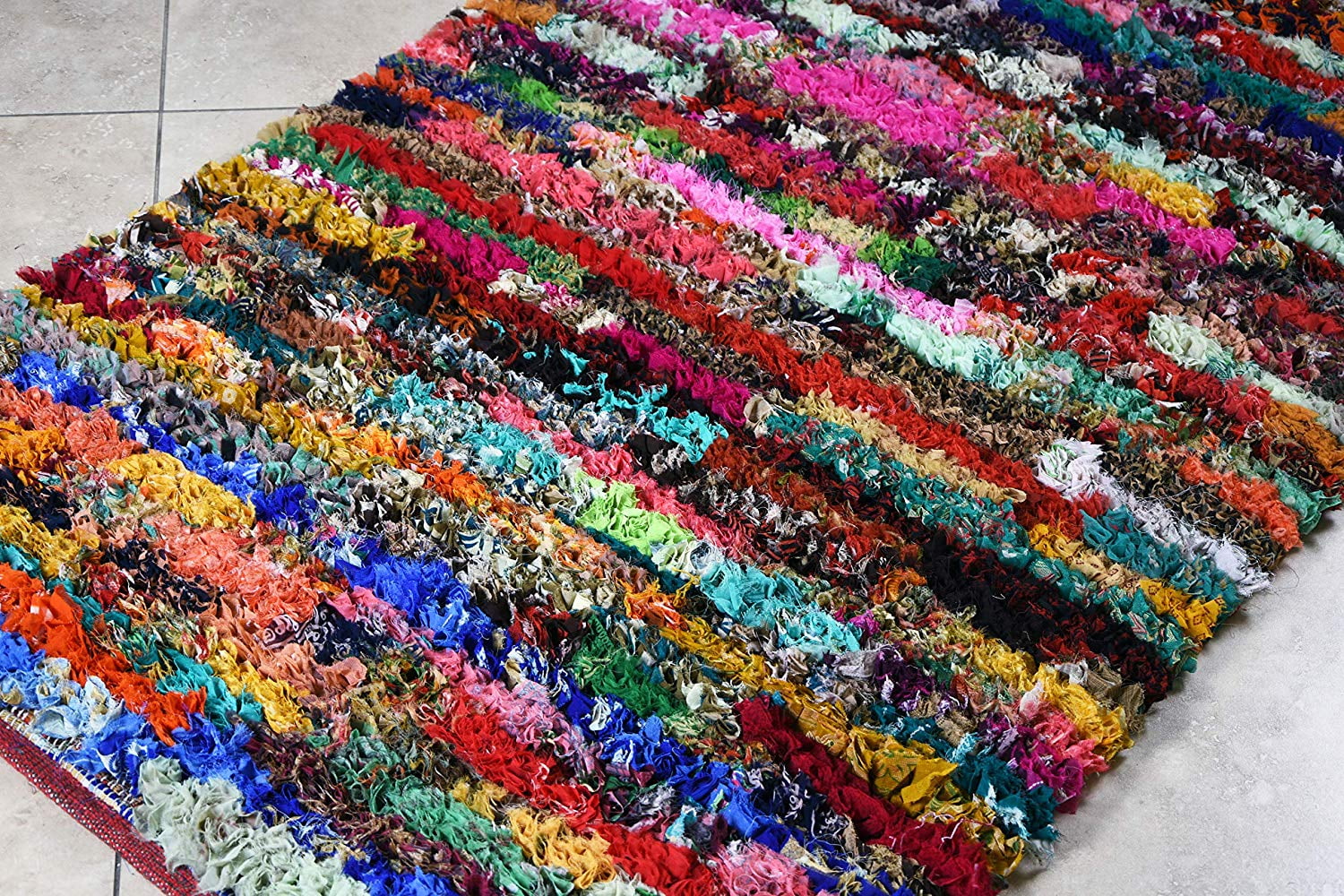 Round pentacle rug 3x5 ft Multicolor Shag Rug for Living Room Indoor Non-Slip Eco-friendly