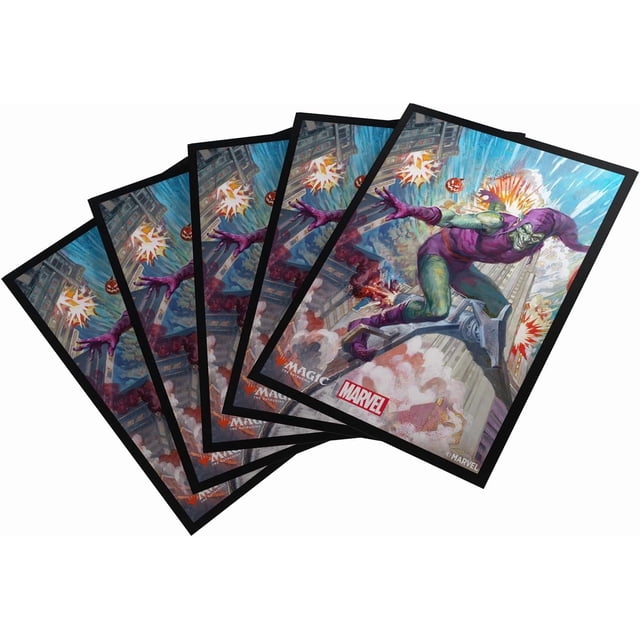 Gamegenic Magic: The Gathering Marvel's Spider-Man Premium Art Sleeves - Green Goblin - 105 Matte Textured Card Sleeves with Full-Color Artwork, Tournament-Ready & Plastic-Free Packaging