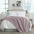 thumbnail image 6 of Great Bay Home Ringspun Cotton Lightweight Warmer Bed Blanket  (Full / Queen (90" x 90"), Lilac), 6 of 6