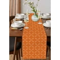thumbnail image 4 of Orange Morocco Table Runner 60 Inches, Geometric Leaf Diamond Lattice Abstract Bed Runner Dresser Scarves Tabletop for Indoor Outdoor Parties/Ceremony/Banquet, 13" x 60", 4 of 8