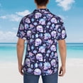 thumbnail image 5 of Salouo Skull crystal flower for Hawaiian Shirt for Men,Summer Beach Casual Short Sleeve Button Down Shirts Men's Regular-Fit Short-Sleeve Print Shirt -Small, 5 of 6