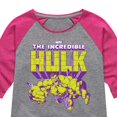thumbnail image 3 of Marvel Hulk - Logo Pose - Toddler And Youth Girls Shirt Tail Raglan, 3 of 5