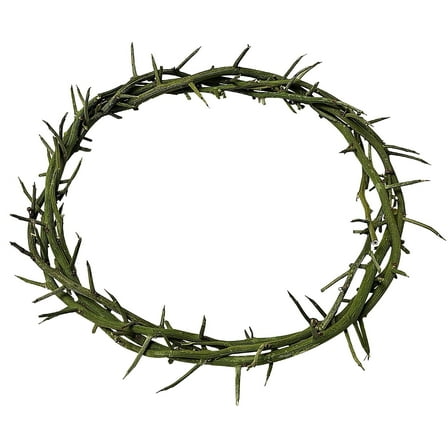 Jesus Crown of Thorns Handmade Wearable Crown, Green, 7.5-8 in, 1 Count