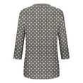 thumbnail image 4 of Dagugfen 3/4 Length Sleeve Womens Tops Polka Dots V Neck Loose Lightweight Comfy Casual Oversize Shirts, 4 of 5