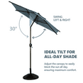 thumbnail image 6 of Abba Patio 7.5ft Outdoor Patio Umbrella w/ Push Button Tilt and Crank, 6 Ribs, Grey, 6 of 11