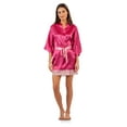 thumbnail image 5 of Ashford & Brooks Women's Satin Kimono Bridesmaid Short Robe - Silky Bathrobe with Pockets, 5 of 5