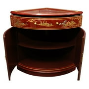 Oriental Furniture Corner Cabinet, 32.00H, living room item, dining room