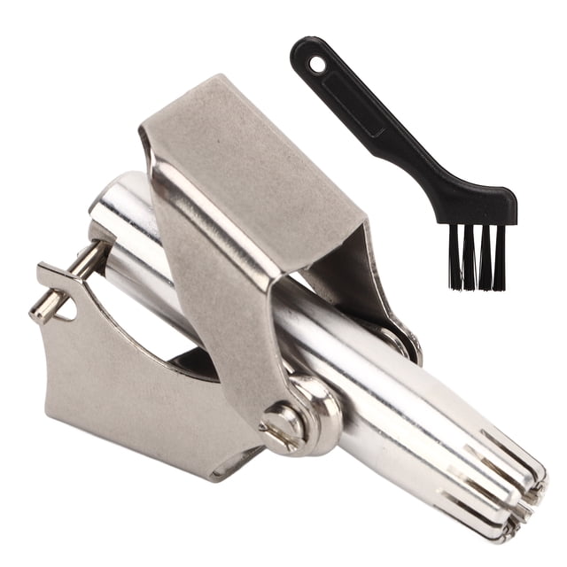 Depiladora nasal manual en forma de R, cuchilla giratoria de 360 grados y 12 filos, de acero inoxidable.