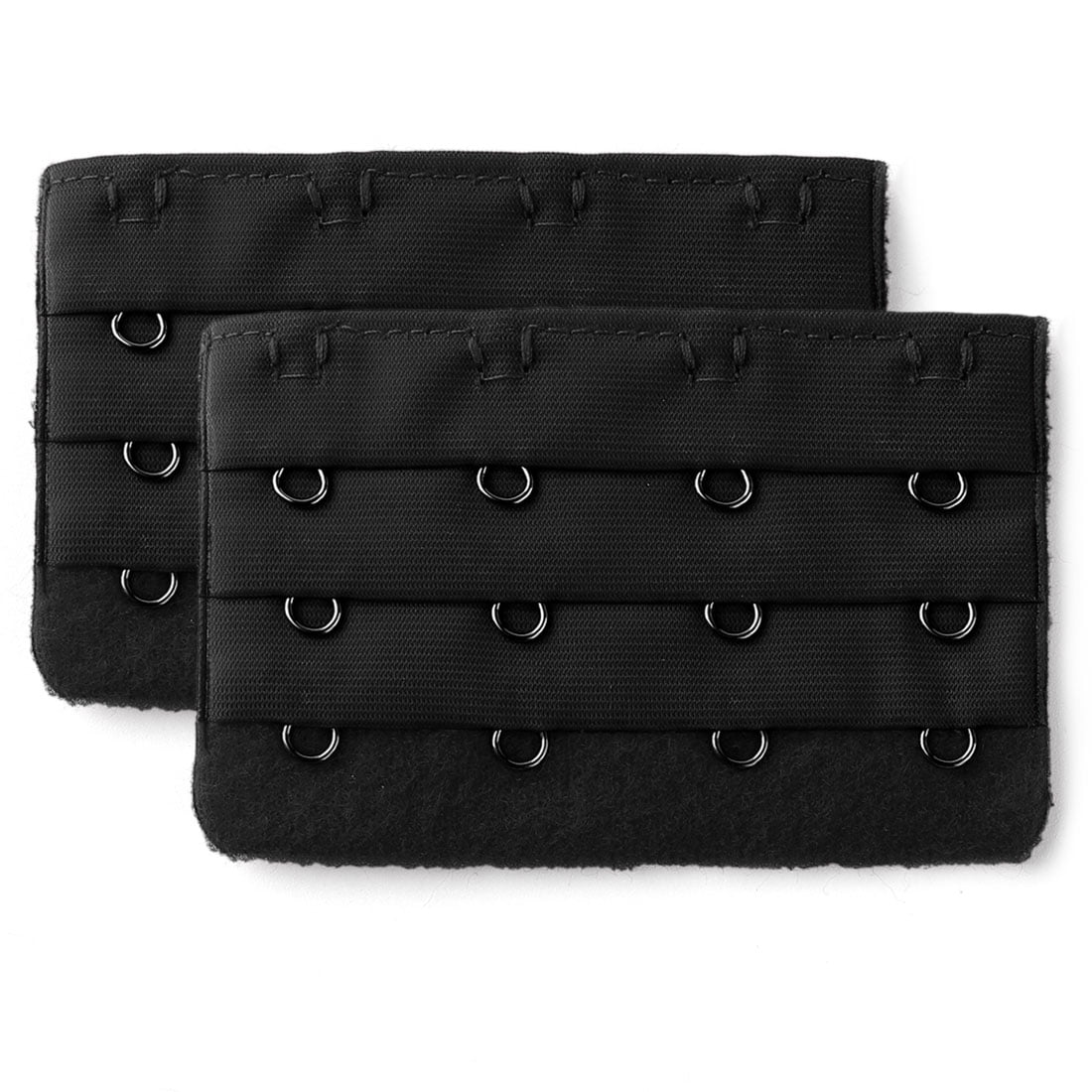 2 Pcs Ladies 3 x 4 Hook Bra Extenders Strap Extention Black One Size