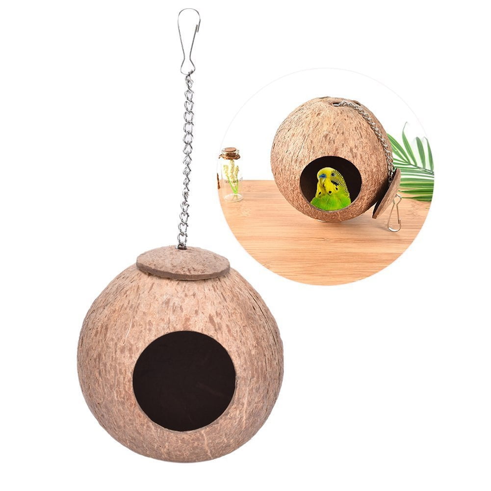 Shulemin Coconut Bird Nest, Coconut Shell Bird Nest House Hut Pet