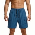 thumbnail image 2 of EOYWHK Men's Gym Shorts Quick Dry Cargo Shorts with Multi-Pockets Relaxed Fit Workout Shorts for Men Soft Lightweight Breathable Active Shorts for Blue XXXXL, 2 of 7