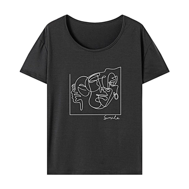 Camiseta de manga corta de recuerdo de verano para mujer para el trabajo, camping, vacaciones, senderismo Gris