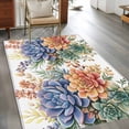 thumbnail image 3 of 3'x5' Area Rugs, Spring Floral Succulents Indoor Outdoor Area Rug for Living Room Bedroom, Watercolor Botanical Summer Washable Bathroom Rugs Kitchen Floor Carpet Mats Home Decor Aesthetic, 3 of 8