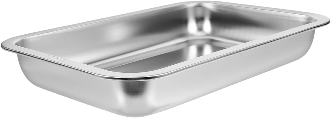 ABCISI Stainless Steel Cat Litter Box- Low Entry Litter Box for Small Cats Hamster Rabbits, Small Open Nonstick Metal Kitten Litter Tray, 31.50X21.50X4.50CM, Silver