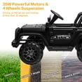 thumbnail image 6 of 12V Electric Ride On Car with Remote Control, DIY Stickers, MP3, LED Lights, Full Function Doors, Four Wheels Suspension, 2 Motors, Black, 6 of 7