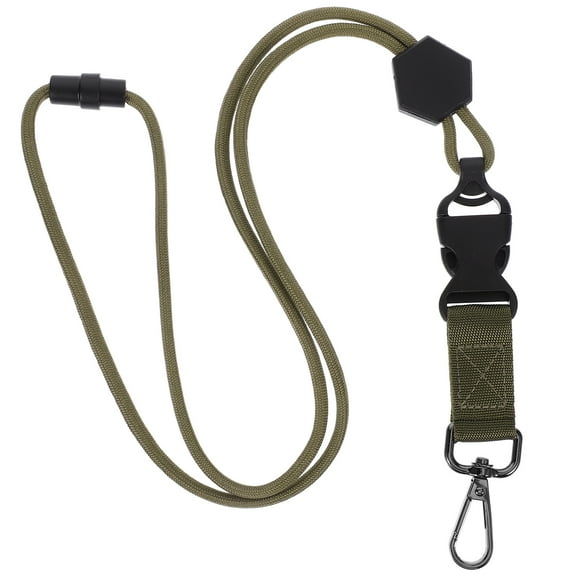 STOBOK Multifunctional Dark Green Polyester Lanyard with Safety Breakaway and Metal Key Hook