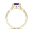 thumbnail image 2 of ANGARA Natural 1 Ct. Amethyst with Diamond Classic Engagement Ring in 14K Yellow Gold for Women (Ring Size: 4.5), 2 of 8