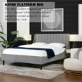 thumbnail image 3 of Aspen Vertical Tufted Headboard Platform Bed Set Queen Opal Grey Velvet, 3 of 11