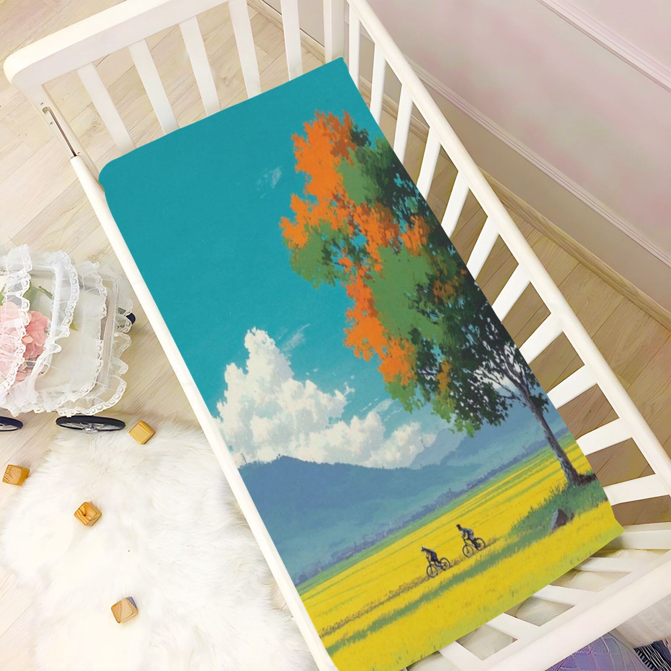 Baby Essentials 52”x 28”- Standard Cotton-like Modal Elastic- Patterns Full Of Autumn Charm Design Crib Sheets for Newborns and Toddlers