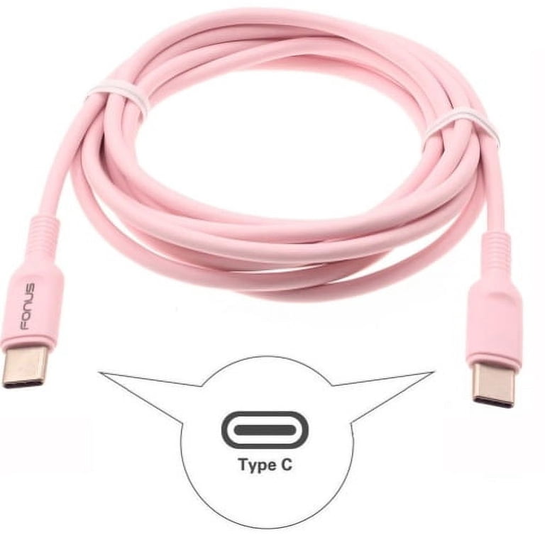 USB-C to Type-C Pink 10ft Long Cable for Moto G Stylus 5G (2022