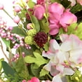 thumbnail image 5 of Northlight Chrysanthemum and Hydrangea Artificial Floral Spring Wreath - 23" - Pink, 5 of 9